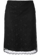 Chanel Pre-owned Cc Logo Lace Skirt - Brown