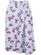 Alessandra Rich Rose Print Asymmetric Skirt - Multicolour
