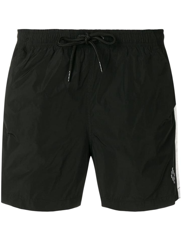 Marcelo Burlon County Of Milan Stripe Drawstring Shorts - Black