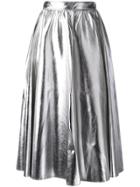 Msgm A-line Midi Skirt - Silver