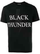 Neil Barrett Black Thunder Print T-shirt, Men's, Size: Xxl, Cotton