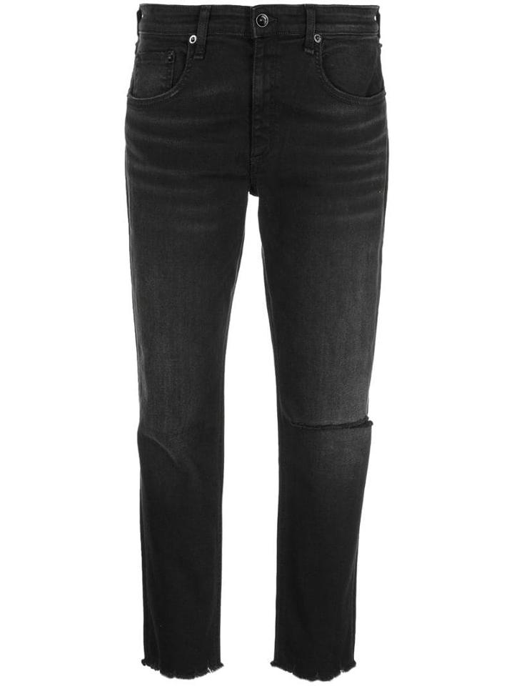 Rag & Bone Frayed-hem Jeans - Black