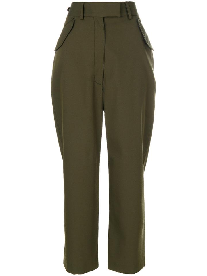 Ter Et Bantine Flap Pocket High-waisted Trousers - Green