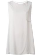 Fabiana Filippi - Stitch Detail Top - Women - Silk/cotton/acetate - 42, Grey, Silk/cotton/acetate