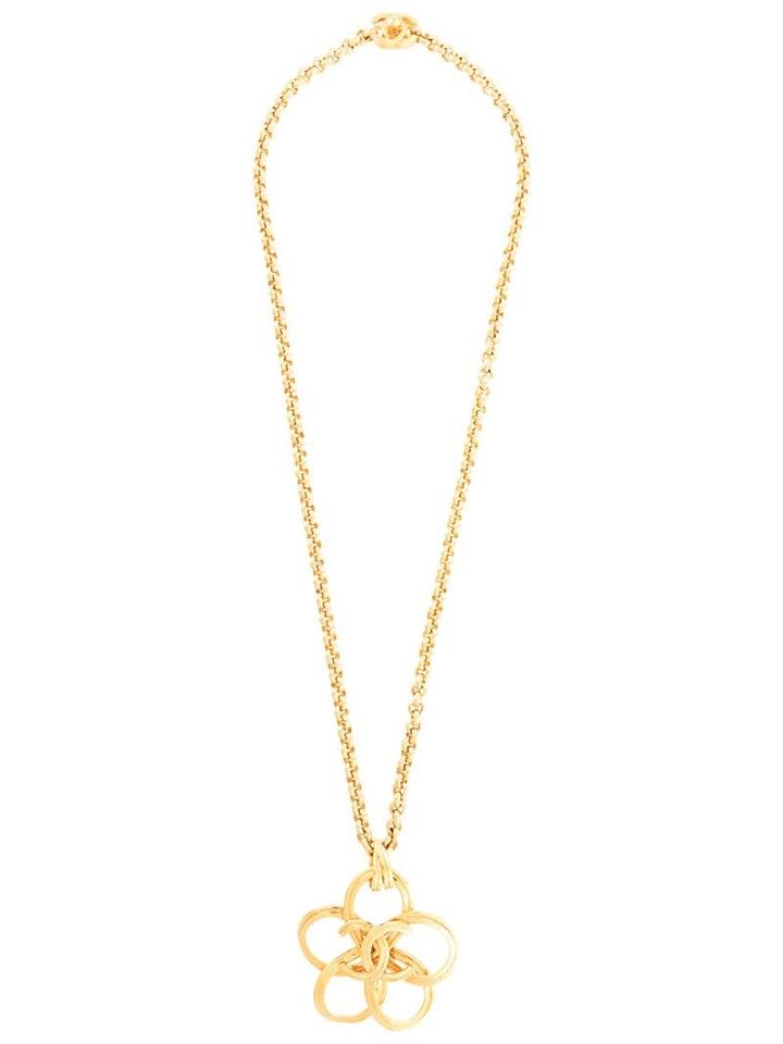 Chanel Pre-owned Cut Off Flower Long Necklace - Gold