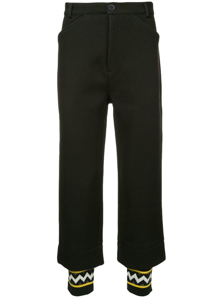 Geym Zig Zag Cuff Trousers - Black