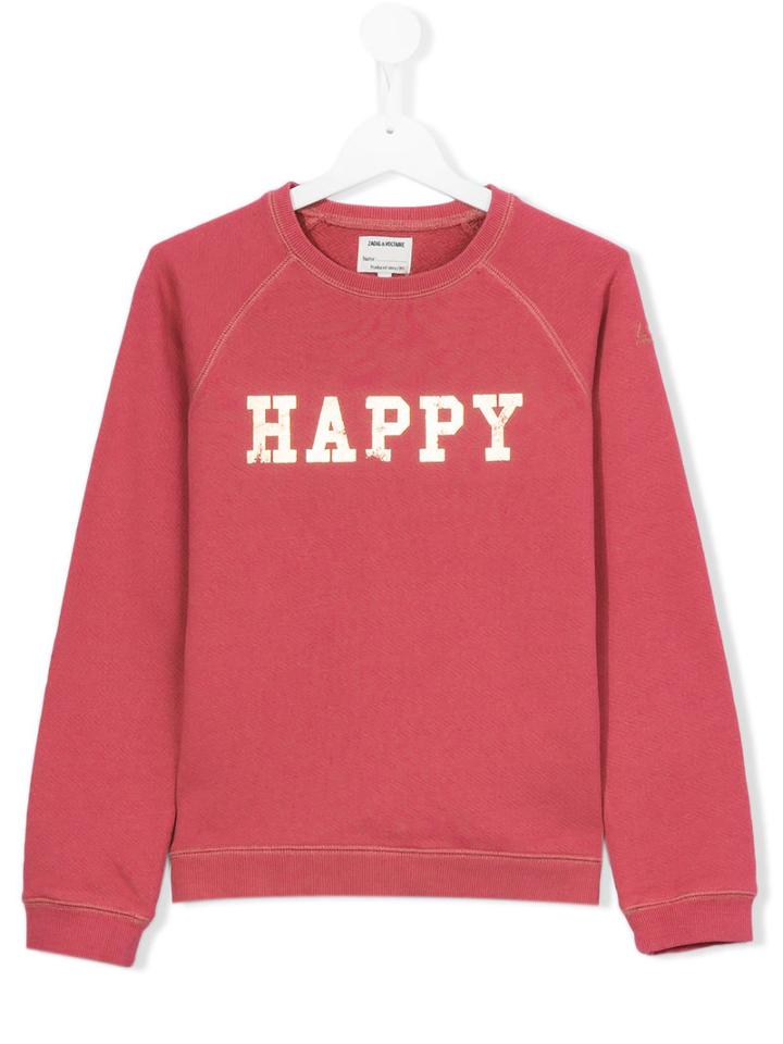 Zadig & Voltaire Happy Sweatshirt, Boy's, Size: 16 Yrs, Pink/purple