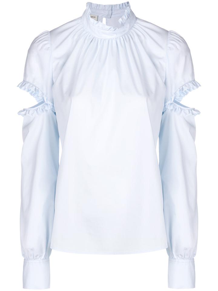Pinko Cut-detail Long Sleeve Blouse - Blue