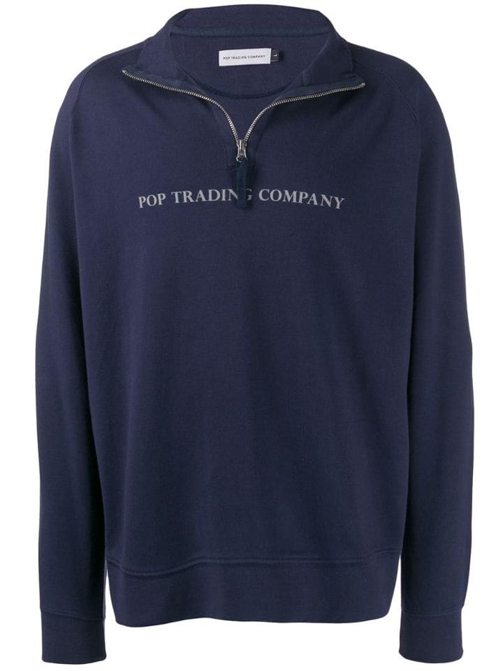 Pop Trading International Printed Logo Sweatshirt - Blue