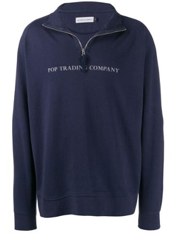 Pop Trading International Printed Logo Sweatshirt - Blue