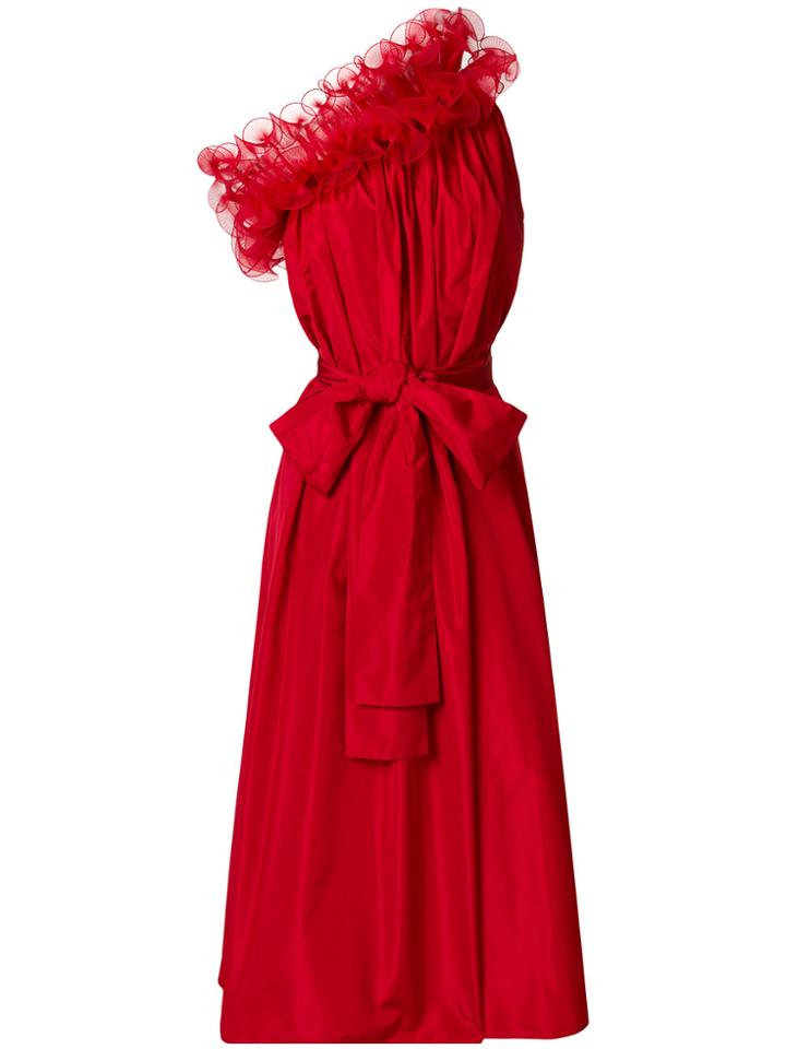Stella Mccartney Ruffle One-shoulder Dress - Red