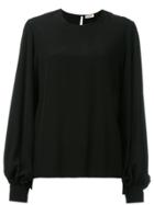Saint Laurent Bishop Sleeve Blouse - Black