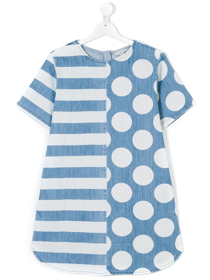 Stella Mccartney Kids Mixed-print Dress - Blue
