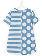 Stella Mccartney Kids Mixed-print Dress - Blue