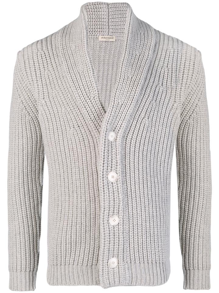 Al Duca D'aosta 1902 Ribbed Knit Cardigan - Grey