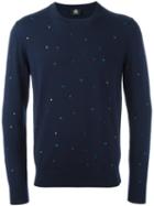 Ps By Paul Smith Dot Embroidered Jumper, Men's, Size: Xl, Blue, Merino