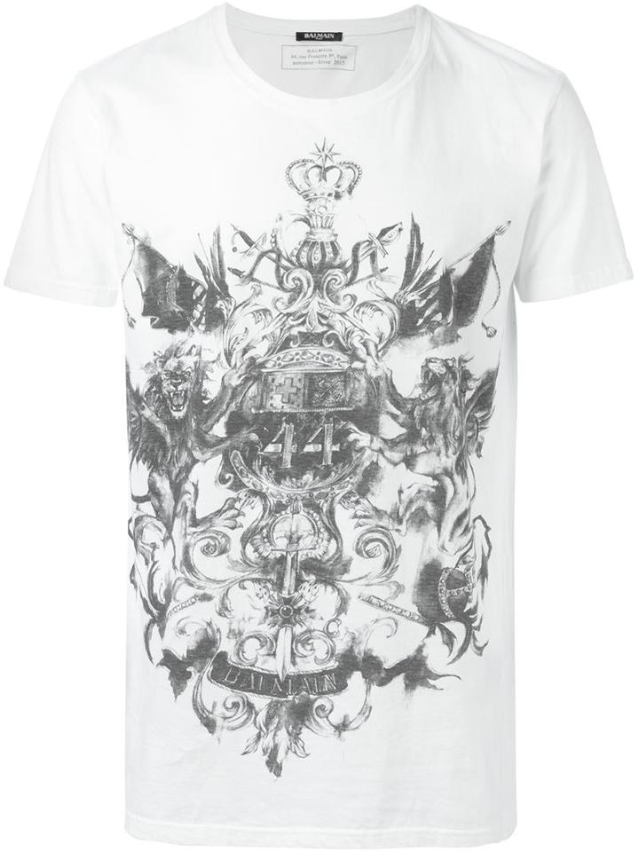 Balmain Fierce Lion Print T-shirt