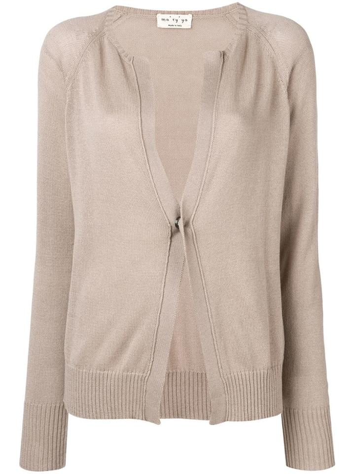 Ma'ry'ya Single Button Cardigan - Neutrals