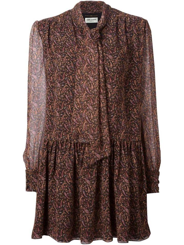 Saint Laurent 'boheme' Crepe Dress