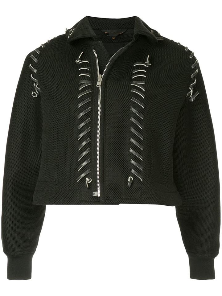 Comme Des Garçons Vintage Tied Leather Cropped Jacket - Black