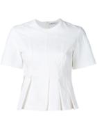 T By Alexander Wang - Short-sleeved Flared Top - Women - Cotton - Xs, White, Cotton