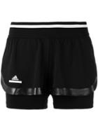 Adidas By Stella Mccartney - Printed Logo Layered Shorts - Women - Polyester/spandex/elastane - M, Women's, Black