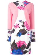Msgm Floral Print Dress, Women's, Size: 46, Pink/purple, Viscose/polyester