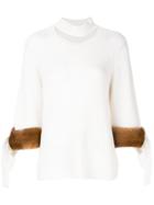 Fendi Cut Out Neck Sweater - White