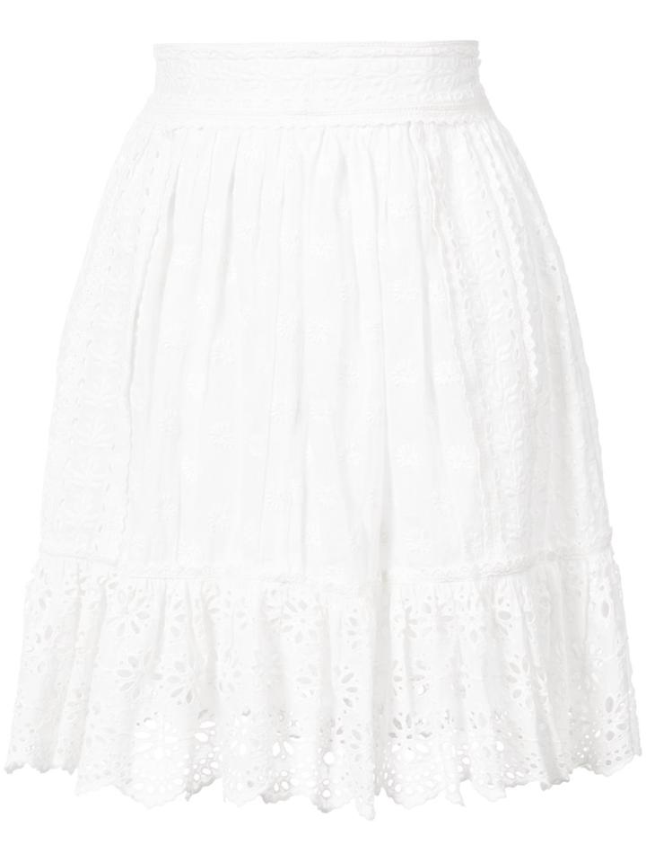 Ulla Johnson Elsbeth Eyelet Patchwork Skirt - White