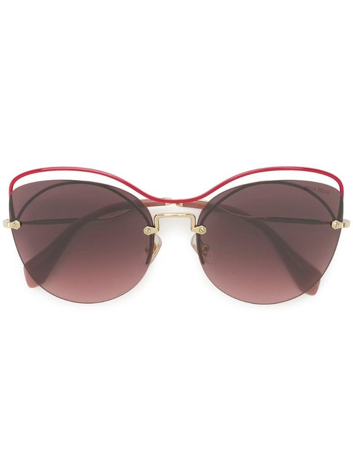 Miu Miu Eyewear Oversized Embellished Sunglasses - Pink