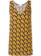 Siyu Geometric Print Cami Top - Yellow