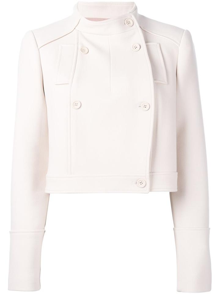 Jil Sander Navy Double Breasted Cropped Jacket