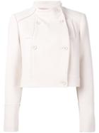 Jil Sander Navy Double Breasted Cropped Jacket