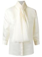 Gloria Coelho Bow Detail Shirt, Women's, Size: P, White, Silk/polyamide/polyester