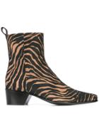 Pierre Hardy Zebra Print Boots - Black