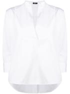 Jil Sander Navy Pom Pom Trim Shirt - White