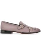 Santoni Fringe Trim Monk Shoes - Pink