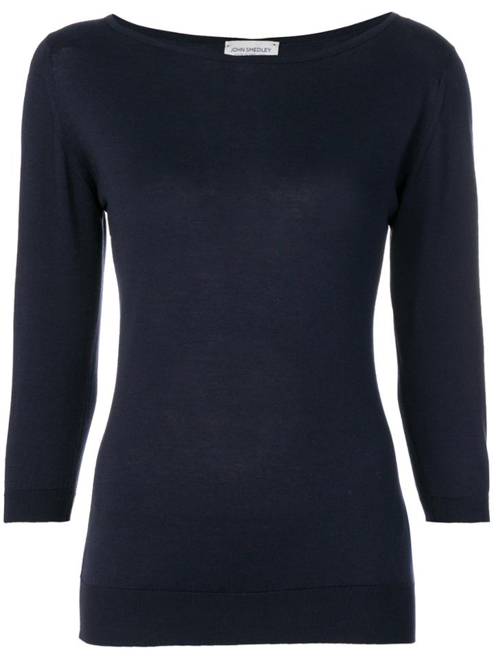 John Smedley Cassandra Boat Neck Sweater - Blue