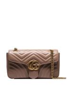 Gucci Beige Marmont Leather Quilted Shoulder Bag - Neutrals