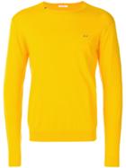 Sun 68 Neck Detail Sweater - Yellow & Orange