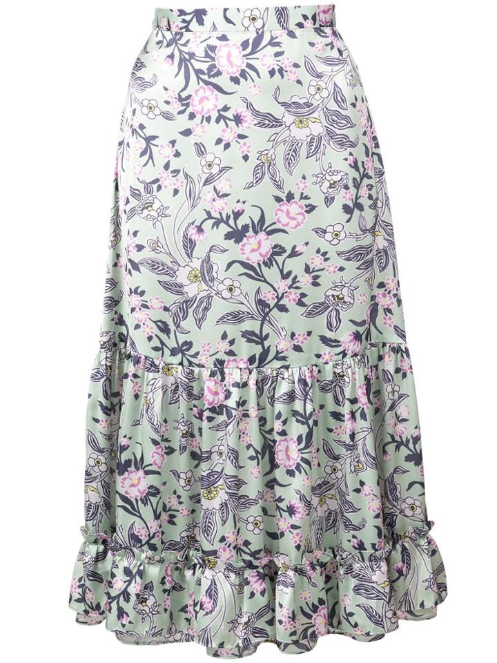 Jill Stuart Floral Print Midi Skirt - Green