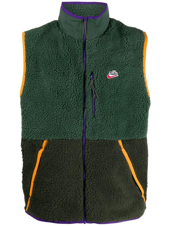 Nike Colour Blocked Fleece Gilet - Green