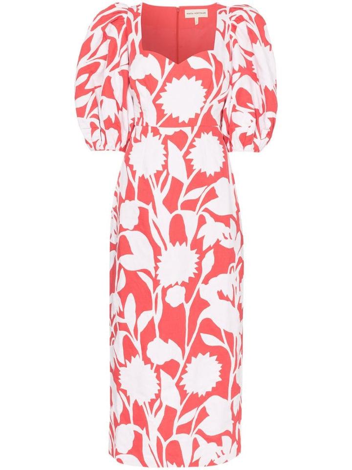 Mara Hoffman Celia Floral-print Cotton-blend Maxi Dress - Red