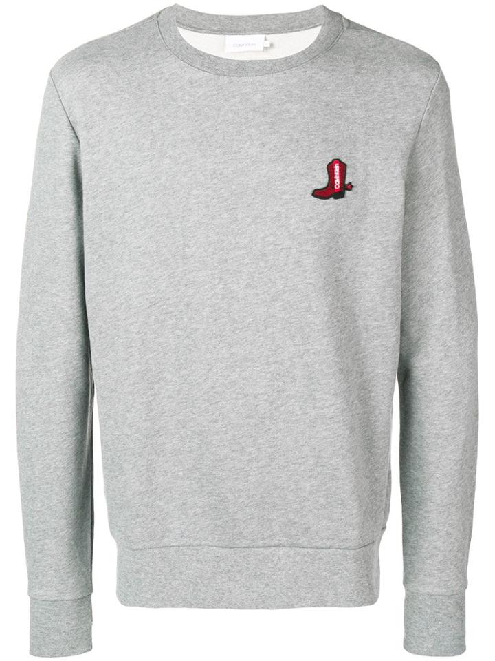 Calvin Klein Boot Patch Sweatshirt - Grey