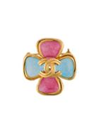 Chanel Vintage Gripoix Glass Brooch, Women's, Metallic