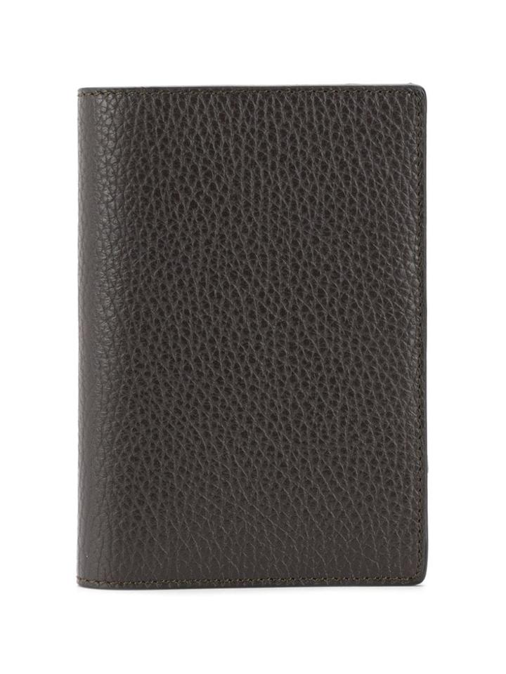Canali Textured Leather Bifold Cardholder - Brown