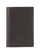 Canali Textured Leather Bifold Cardholder - Brown