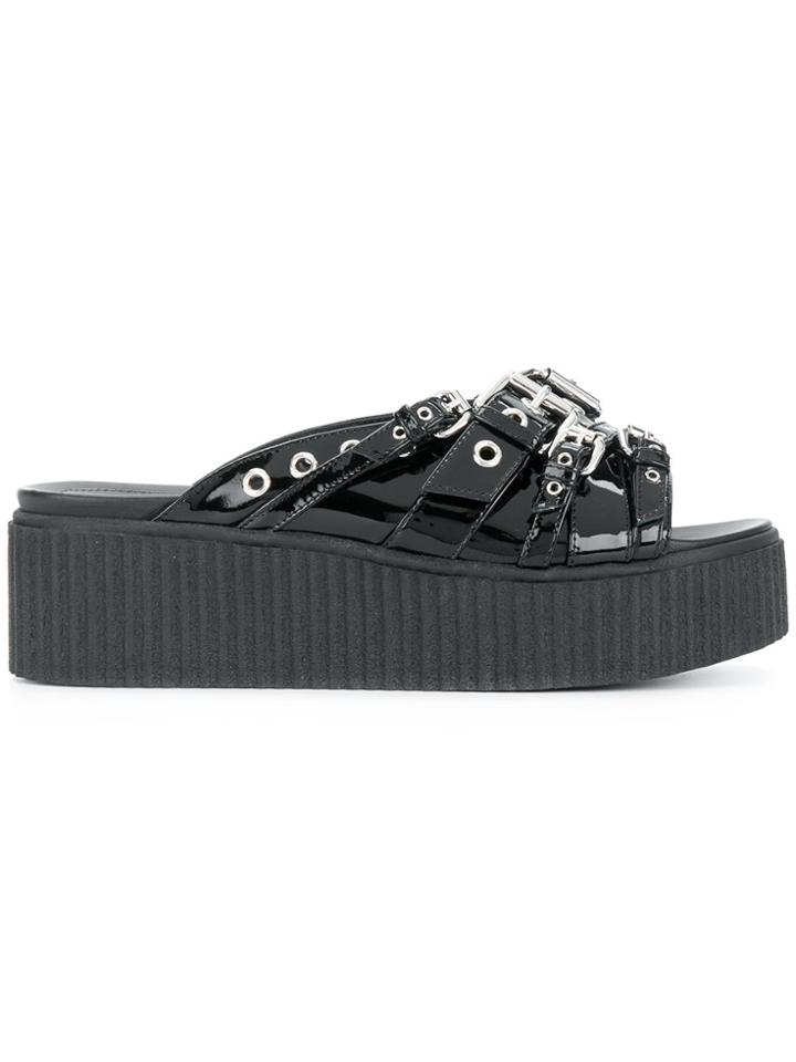 Mcq Alexander Mcqueen Dusk Eyelet Slides - Black