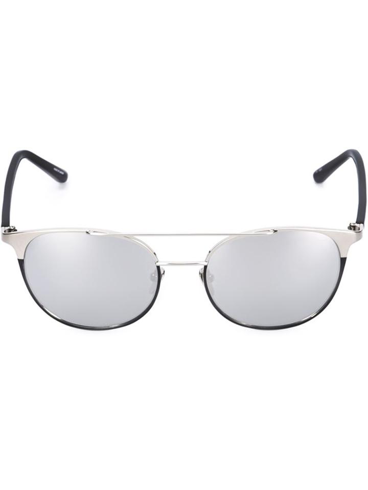 Mirrored Sunglasses, Women's, Grey, Acetate/titanium, Linda Farrow