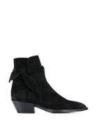 Saint Laurent Bow Ankle Boots - Black